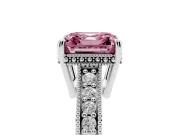 Asscher Cut Engraved Engagement Ring Setting for a Fancy Pink Lab-Grown Diamond | Platinum