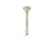 Round Hidden Halo Engagement Ring Setting | Yellow Gold