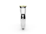 Radiant Cut Half Bezel Engagement Ring Setting for a Fancy Yellow Lab-Grown Diamond | Wide Band | Sterling Silver