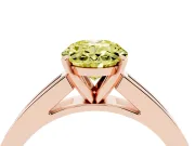 Oval Channel Set Engagement Ring Setting for a Fancy Yellow Lab-Grown Diamond | Rose Gold