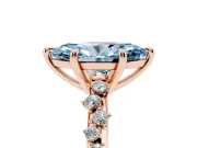 Marquise Graduated Accent Engagement Ring Setting for a Fancy Blue Lab-Grown Diamond | Rose Gold