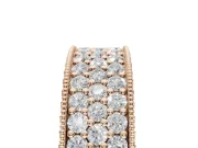 Round Lab-Grown Diamond Wide Pavé Wedding Band | Milgrain Edges | Rose Gold