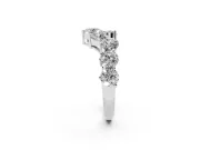 Round Diamond Curved Cluster Band Set in Platinum with Split Shank and Prong Setting