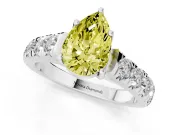 Pear-Shaped Engagement Ring Setting for a Fancy Yellow Lab-Grown Diamond | Platinum - Design NV-24643