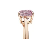 Cushion Cut Bypass Solitaire Engagement Ring Setting for a Fancy Pink Lab-Grown Diamond | Rose Gold