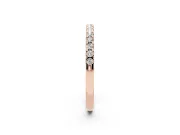 Round Diamond Pavé Half Eternity Band Set in Rose gold with Shared Prong Setting