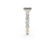 Emerald Cut Engagement Ring Setting for a Fancy Blue Lab-Grown Diamond | Yellow Gold - Design NV-24455