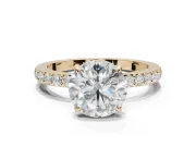 Round Hidden Halo Engagement Ring Setting | Yellow Gold