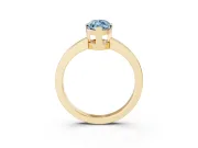 Fancy Blue Marquise Cut Diamond Solitaire Ring Set in Yellow gold with Prong Head and Smooth Polished Band
