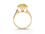 Heart-Shaped Halo Engagement Ring Setting for a Fancy Yellow Lab-Grown Diamond | Square Profile Band | Yellow Gold