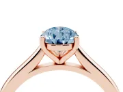 Pear-Shaped Cathedral Engagement Ring Setting for a Fancy Blue Lab-Grown Diamond | Rose Gold