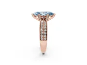Marquise Milgrain Solitaire Engagement Ring Setting for a Fancy Blue Lab-Grown Diamond | Rose Gold