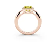Asscher Cut Halo Engagement Ring Setting for a Fancy Yellow Lab-Grown Diamond | Plain Tapered Band | Rose Gold