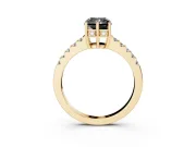Radiant Cut Hidden Halo Engagement Ring Setting for a Black Center | Yellow Gold