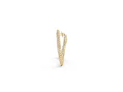 Baguette and Round Lab-Grown Diamond Fanned Open Hoop Earrings | Sunburst Rows | Yellow Gold