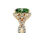 Radiant Cut Halo Engagement Ring Setting for a Fancy Green Lab-Grown Diamond | Yellow Gold - Design NV-24725