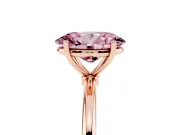 Oval Thin Solitaire Engagement Ring Setting for a Fancy Pink Lab-Grown Diamond | Straight Plain Band | Rose Gold