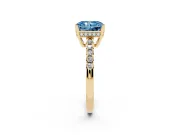 Radiant Cut Engagement Ring Setting for a Fancy Blue Lab-Grown Diamond | Yellow Gold - Design NV-24649