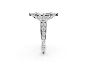 Marquise Halo Engagement Ring Setting for a Fancy Blue Lab-Grown Diamond | Side Clusters | Platinum