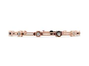 Round Lab-Grown Diamond Octagon Frame Station Bracelet | Double Rope Links | Rose Gold