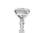 Radiant Cut Pavé Solitaire Engagement Ring Setting | Alternating Accents | White Gold