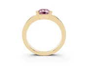 Emerald Cut Tension Style Engagement Ring Setting for a Fancy Pink Lab-Grown Diamond | Yellow Gold
