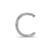 Round Lab-Grown Diamond Pavé Initial C Pendant Necklace | Single Row | White Gold