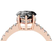 Heart-Shaped Hidden Halo Engagement Ring Setting for a Black Center | Rose Gold