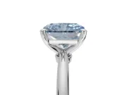 Radiant Cut Solitaire Engagement Ring Setting for a Fancy Blue Lab-Grown Diamond | Tapered Plain Band | White Gold