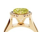 Heart-Shaped Halo Engagement Ring Setting for a Fancy Yellow Lab-Grown Diamond | Square Profile Band | Yellow Gold