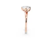 Radiant Cut Bypass Solitaire Engagement Ring Setting | Plain Polished Band | Rose Gold