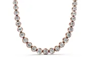 Round Lab-Grown Diamond Graduated Continuous Line Tennis Necklace | Prong Set | Rose Gold
