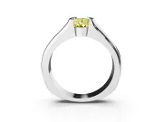 Pear-Shaped Half Bezel Engagement Ring Setting for a Fancy Yellow Lab-Grown Diamond | Wide Band | Sterling Silver