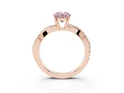 Oval Crossover Engagement Ring Setting for a Fancy Pink Lab-Grown Diamond | Rose Gold