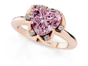 Heart-Shaped Petal Halo Engagement Ring Setting for a Fancy Pink Lab-Grown Diamond | Rose Gold