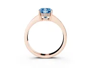 Cushion Cut Pave Solitaire Engagement Ring Setting for a Fancy Blue Lab-Grown Diamond | Accented Basket | Rose Gold