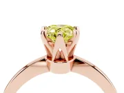 Pear-Shaped Tapered Solitaire Engagement Ring Setting for a Fancy Yellow Lab-Grown Diamond | Claw Prong Head | Rose Gold