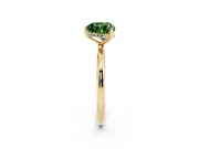 Fancy Green Heart Cut Diamond Solitaire Engagement Ring Set in Yellow gold with Prong Setting and Polished Band