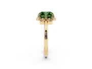 Asscher Cut Petal Halo Engagement Ring Setting for a Fancy Green Lab-Grown Diamond | Yellow Gold