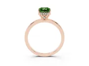 Radiant Cut Engagement Ring Setting for a Fancy Green Lab-Grown Diamond | Hidden Halo | Rose Gold