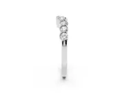 Round Diamond Bezel Half Eternity Band Set in Platinum with Plain Lower Shank