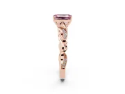 Emerald Cut Vine Engagement Ring Setting for a Fancy Pink Lab-Grown Diamond | Rose Gold
