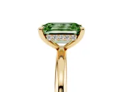 Emerald Cut Hidden Halo Ring Setting for a Fancy Green Lab-Grown Diamond | Yellow Gold