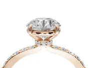 Round Hidden Halo Engagement Ring Setting | Rose Gold