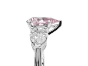 Pear-Shaped 3-Stone Engagement Ring Setting for a Fancy Pink Lab-Grown Diamond | Platinum