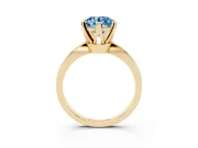 Round Tapered Solitaire Engagement Ring Setting for a Fancy Blue Lab-Grown Diamond | Claw Prong Head | Yellow Gold