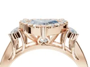 Heart-Shaped Halo Engagement Ring Setting for a Fancy Blue Lab-Grown Diamond | Graduated Channel Band | Rose Gold