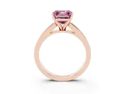 Asscher Cut Channel Engagement Ring Setting for a Fancy Pink Lab-Grown Diamond | Rose Gold