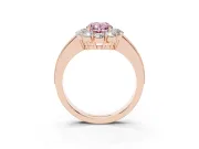 Oval Vintage Halo Engagement Ring Setting for a Fancy Pink Lab-Grown Diamond | Rose Gold