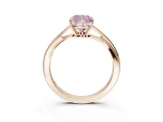 Cushion Cut Bypass Solitaire Engagement Ring Setting for a Fancy Pink Lab-Grown Diamond | Rose Gold